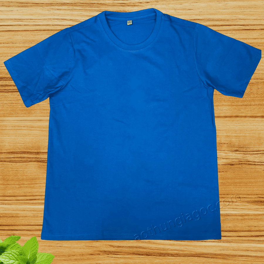 Áo Thun Cotton 2 Chiều 65/35 Màu Xanh Dương